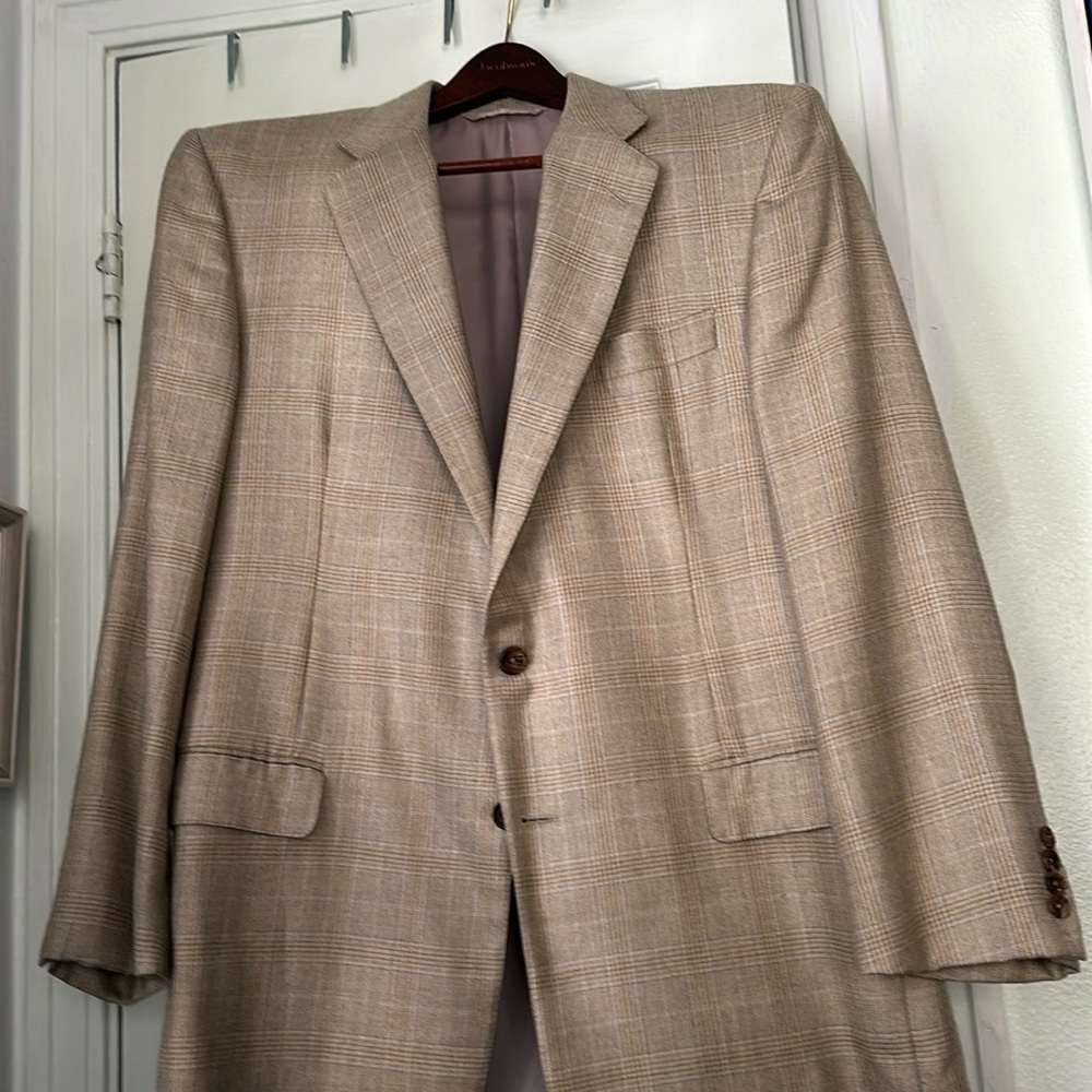 Men’s cashmere sport coat custom made for Saks Fifth Avenue by Hickey Freeman.